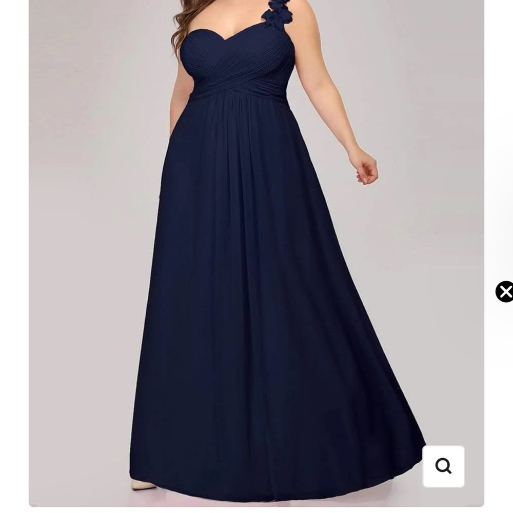 Ever Pretty One Shoulder Navy Dress